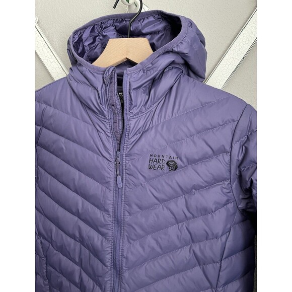 Mountain Hardwear Women's M Marblemount Hooded Down Puffer Jacket Parka Allium - Picture 4 of 8